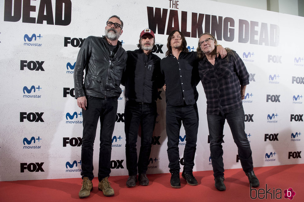 Jeffrey Dean Morgan, Andrew Lincoln, Norman Reedus y Greg Nicotero en el evento organizado por FOX en Madrid