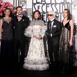 Beatrice Borromeo, Pierre Casiraghi, Carolina de Mónaco, Karl Lagerfeld y Carlota Casiraghi en el Baile de la Rosa