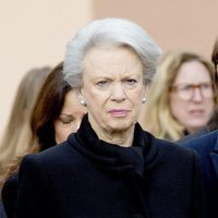 Benedicta de Dinamarca en el funeral de su esposo, el Príncipe alemán Richard zu Sayn-Wittgenstein Berleburg