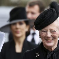 La Reina Margarita de Dinamarca en el funeral del Príncipe alemán Richard zu Sayn-Wittgenstein Berleburg