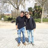 Antonio y Manoel Rafaski posando juntos en el Templo de Debod