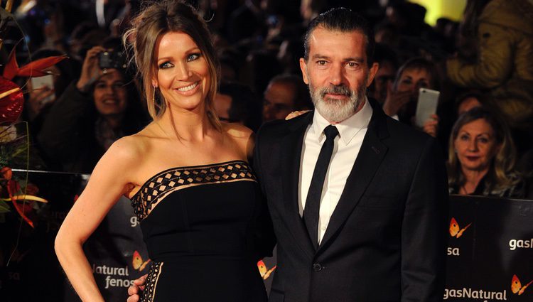 Antonio Banderas y Nicole Kimpel en la gala de clausura del Festival de Cine de Málaga