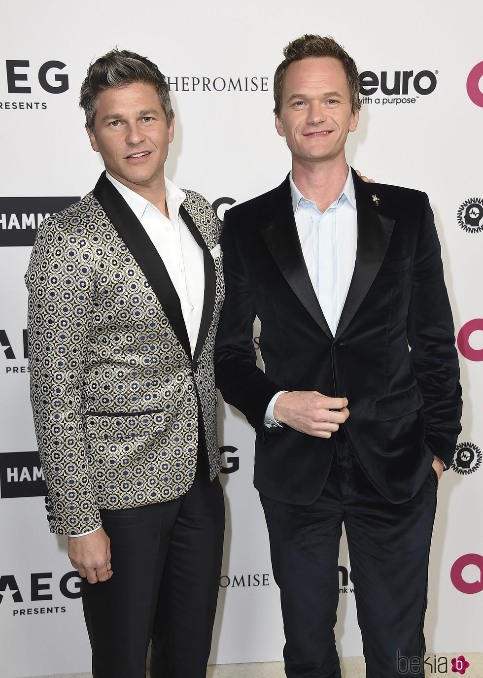 David Burtka y Neil Patrick Harris en la fiesta del 70 cumpleaños de Elton John