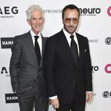 Richard Buckley y Tom Ford en la fiesta del 70 cumpleaños de Elton John