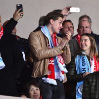 Alexandra de Hannover y su novio Ben-Sylvester en un partido de la Champions League