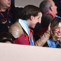 La Princesa Alexandra de Hannover y su novio Ben-Sylvester en un partido de la Champions