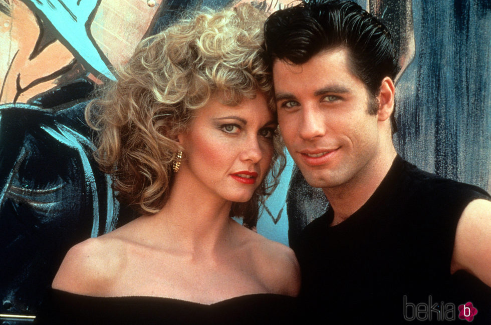 Olivia Newton-John y John Travolta en el rodaje de 'Grease'