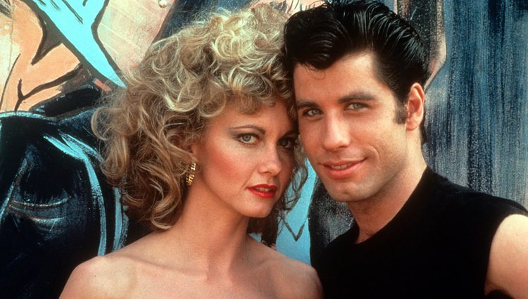 Olivia Newton-John y John Travolta en el rodaje de 'Grease'