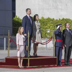 Los Reyes Felipe y Letizia en la ceremonia de despedida en Madrid antes de su Viaje de Estado a Japón