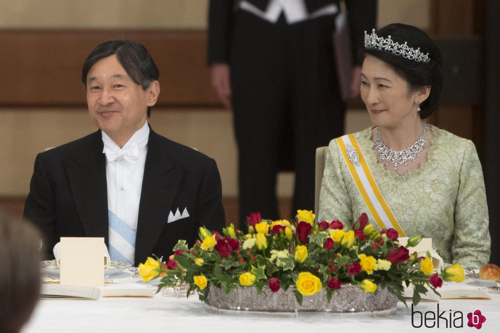 Naruhito de Japón y Kiko de Japón en la cena de gala en honor a los Reyes Felipe y Letizia