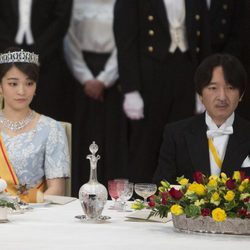 Mako de Japón y Akishino de Japón en la cena de gala en honor a los Reyes Felipe y Letizia