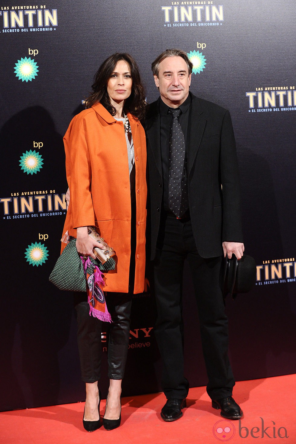 Lola Marceli y Juanjo Puigcorbé en el estreno de 'Las aventuras de Tintín: el secreto del unicornio' en Madrid