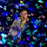 Chris Martin cantando en el concierto de Coldplay en Madrid