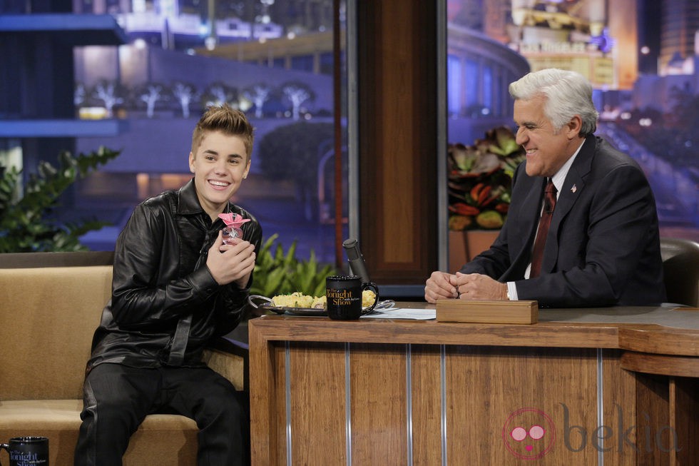 Justin Bieber visita el show de Jay Leno