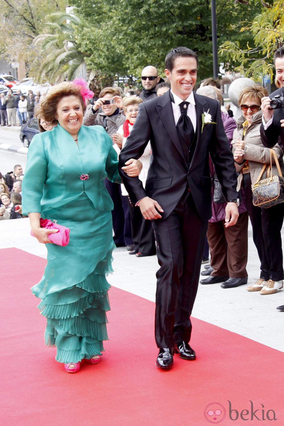 Alberto Contador y su madre Francisca Velasco