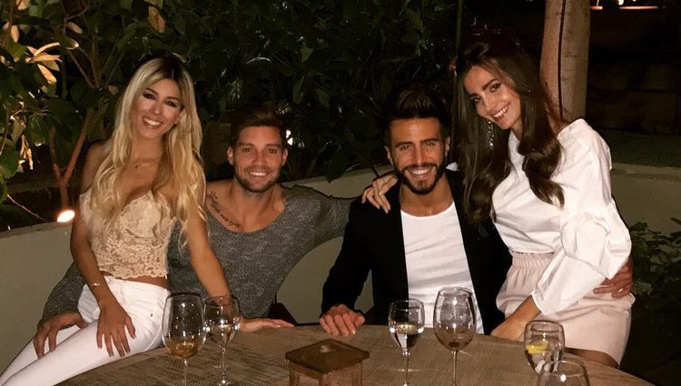 Aylén Milla, Marco Ferri, Oriana Marzoli y Luis Mateucci cenando en Madrid