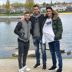 Jordi Alba, Sergio Busquets y Marc Bartra en Dortmund