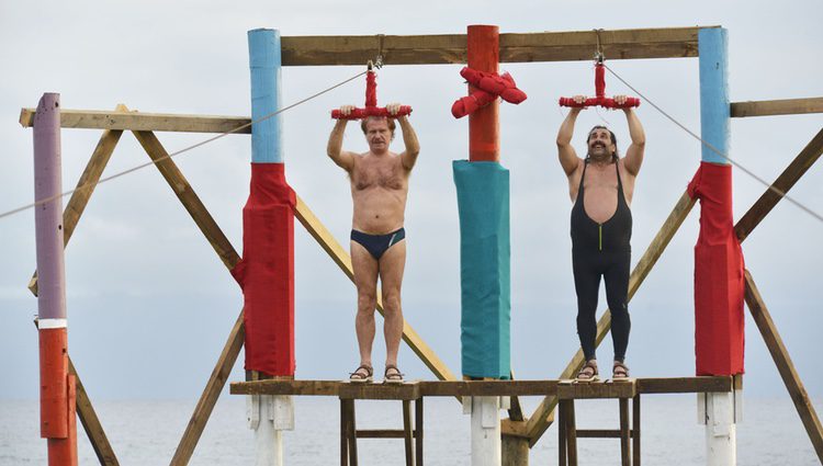 Bigote Arrocet y Juan Miguel durante la primera prueba de 'Supervivientes 2017'