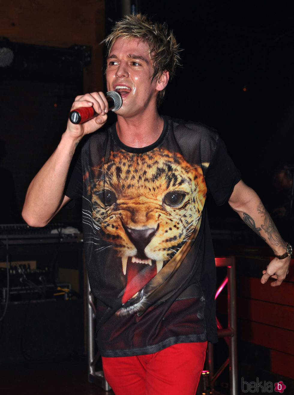 Aaron Carter durante uno de sus conciertos en Vancouver