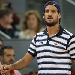 Feliciano López jugando un partido en el Open de Madrid 2017