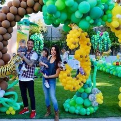 Sergio Ramos y Pilar Rubio celebrando el tercer cumple de Sergio Junior