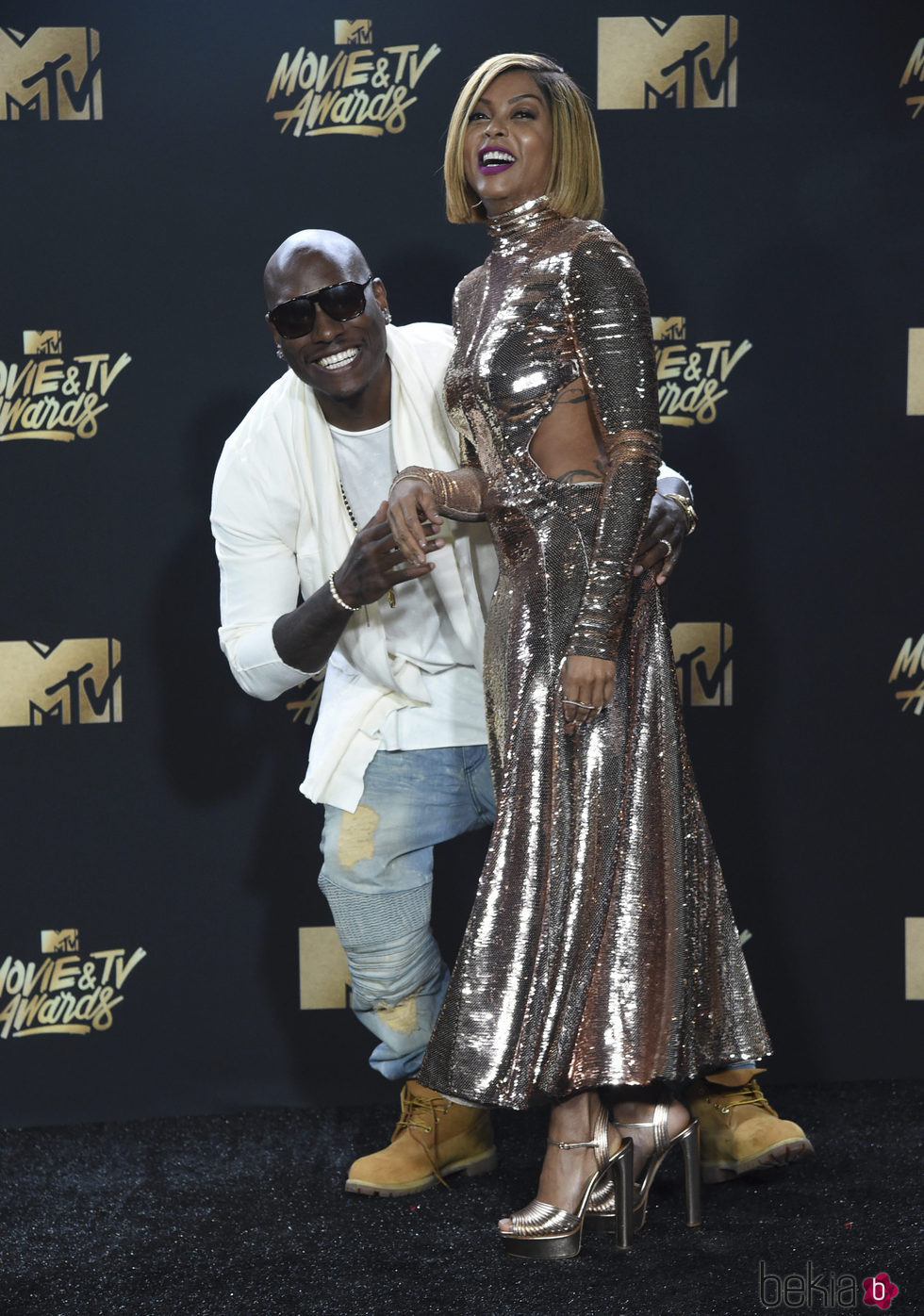 Tyrese Gibson y Taraji P. Henson en la alfombra roja de los MTV Movie Awards 2017