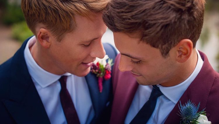 Tom Daley y Dustin Lance Black muy tiernos