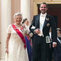 Astrid de Noruega y Nicolás de Grecia en una cena de gala por el 80 cumpleaños de los Reyes de Noruega