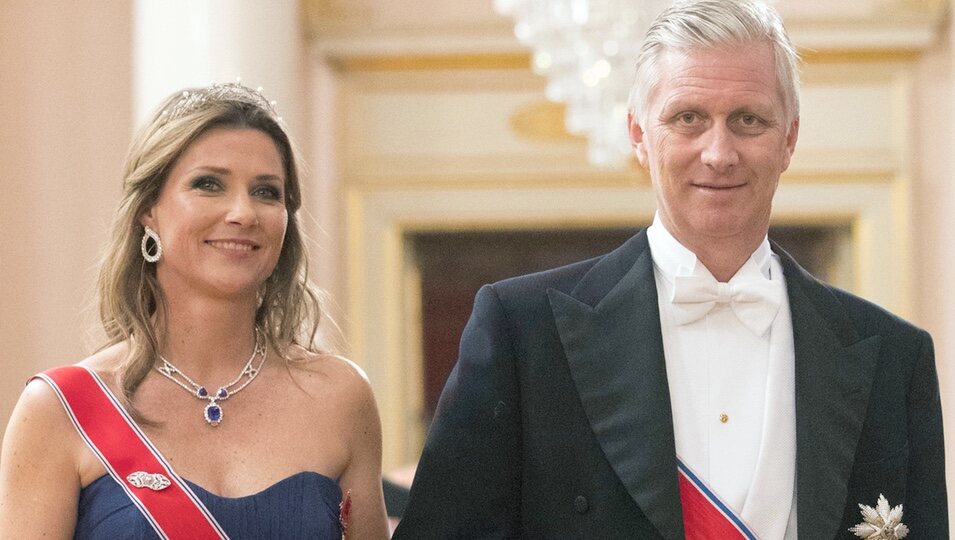 Marta Luisa de Noruega y Felipe de Bélgica en una cena de gala por el 80 cumpleaños de los Reyes de Noruega