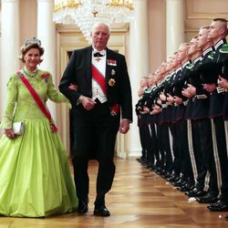 Harald y Sonia de Noruega en una cena de gala en su honor por su 80 cumpleaños