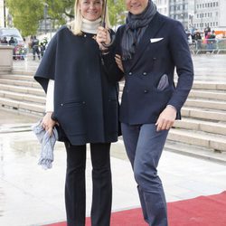 Haakon y Mette-Marit de Noruega en el 80 cumpleaños de Harald y Sonia de Noruega