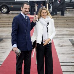 El príncipe Nicolás y la princesa Tatiana de Grecia en el 80 cumpleaños de Harald y Sonia de Noruega