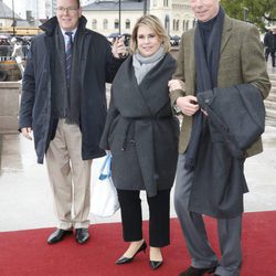 Alberto de Mónaco y los Grandes Duques de Luxemburgo en el 80 cumpleaños de Harald y Sonia de Noruega