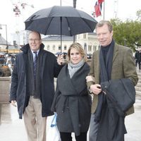 Alberto de Mónaco y los Grandes Duques de Luxemburgo en el 80 cumpleaños de Harald y Sonia de Noruega