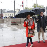 Alberto de Mónaco, la Condesa de Wessex y los Grandes Duques de Luxemburgo en el 80 cumpleaños de Harald y Sonia de Noruega