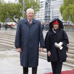 Harald y Sonia de Noruega en la celebración de su 80 cumpleaños