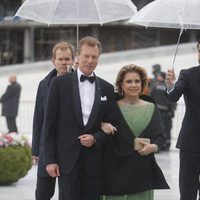 Enrique y María Teresa de Luxemburgo en la cena en honor a los Reyes de Noruega por su 80 cumpleaños