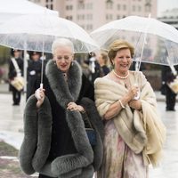 Margarita de Dinamarca y Ana María de Grecia en la cena en honor a los Reyes de Noruega por su 80 cumpleaños