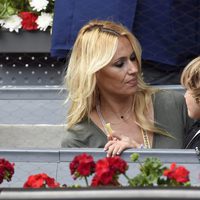 Carolina Cerezuela con su hijo Carlos en el Madrid Open 2017