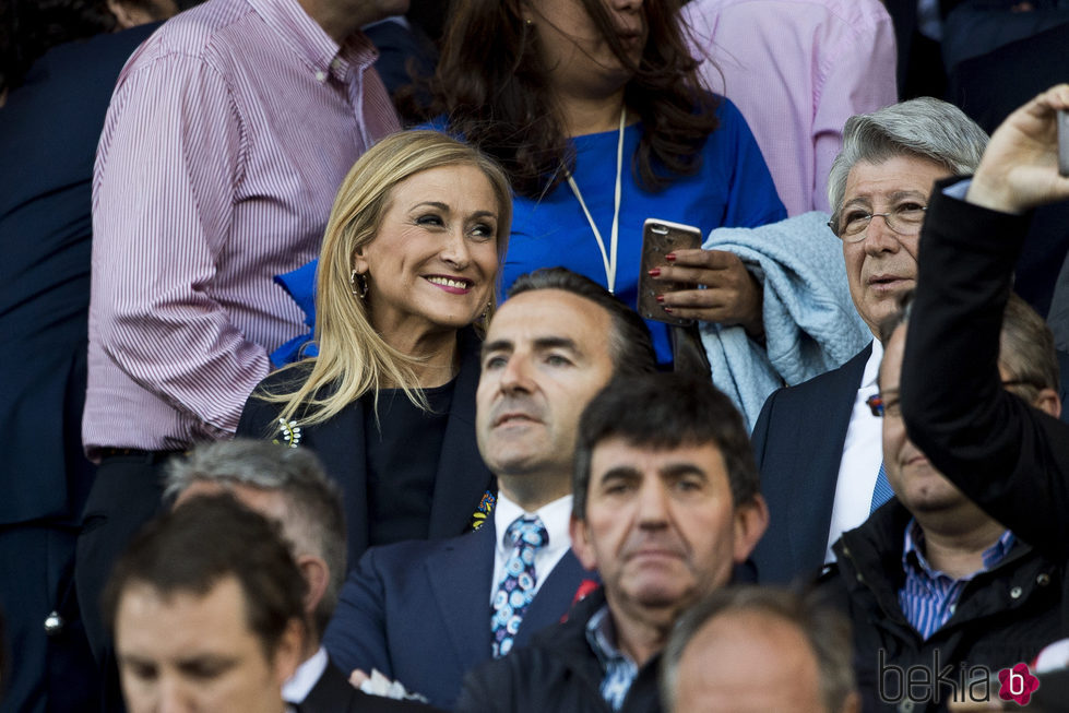 Cristina Cifuentes en un partido de la Champions