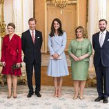 Kate Middleton recibida por los Príncipes y Duques de Luxemburgo