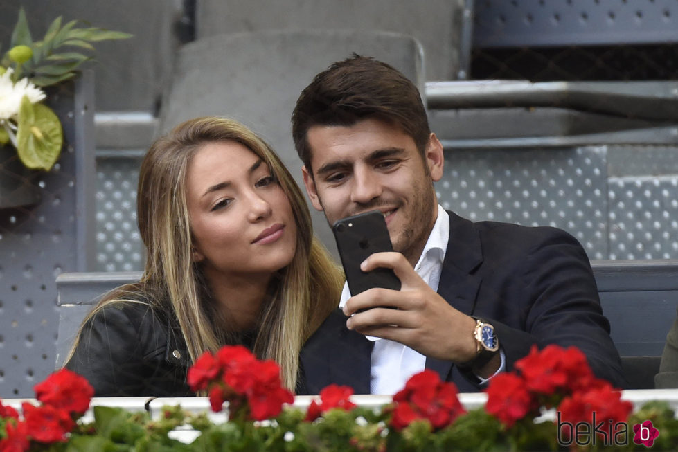 Álvaro Morata y Alice Campello en el Open de Madrid 2017