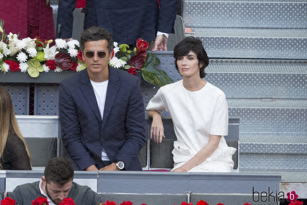 Paz Vega y su marido Orson Salazar en la semifinal del Open de Madrid 2017