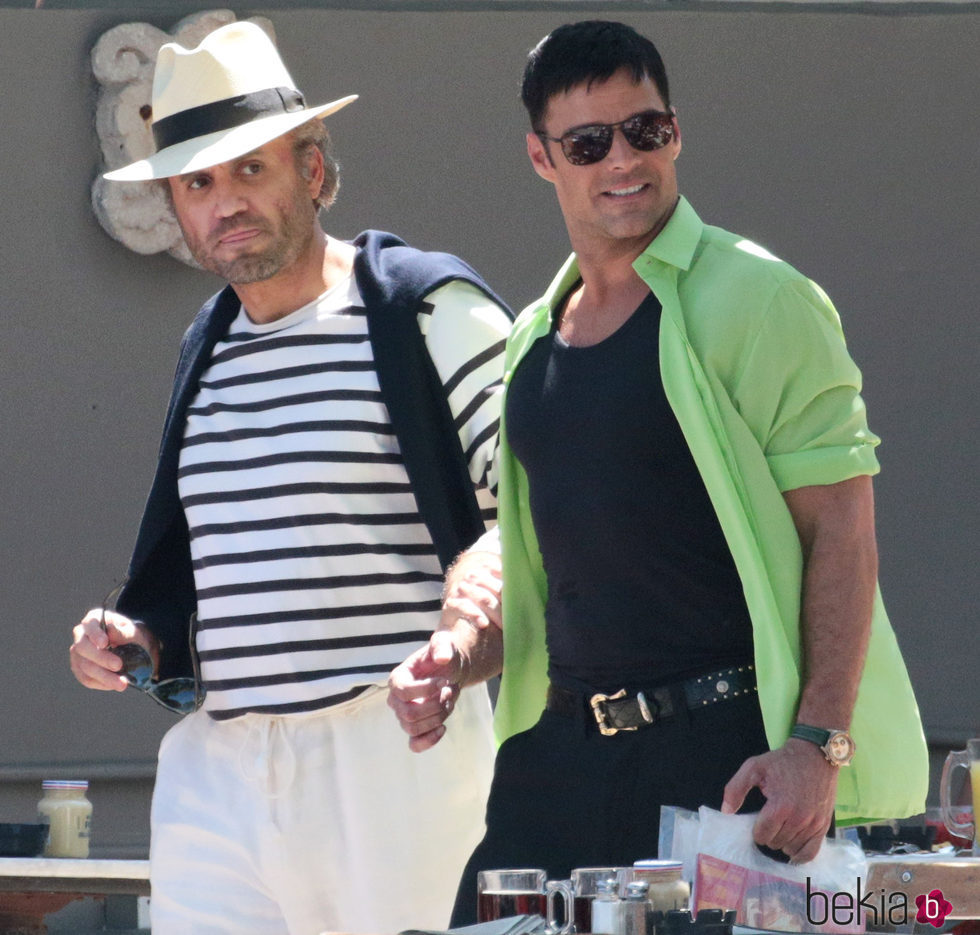 Ricky Martin y Édgar Ramírez grabando 'American Crime Story'