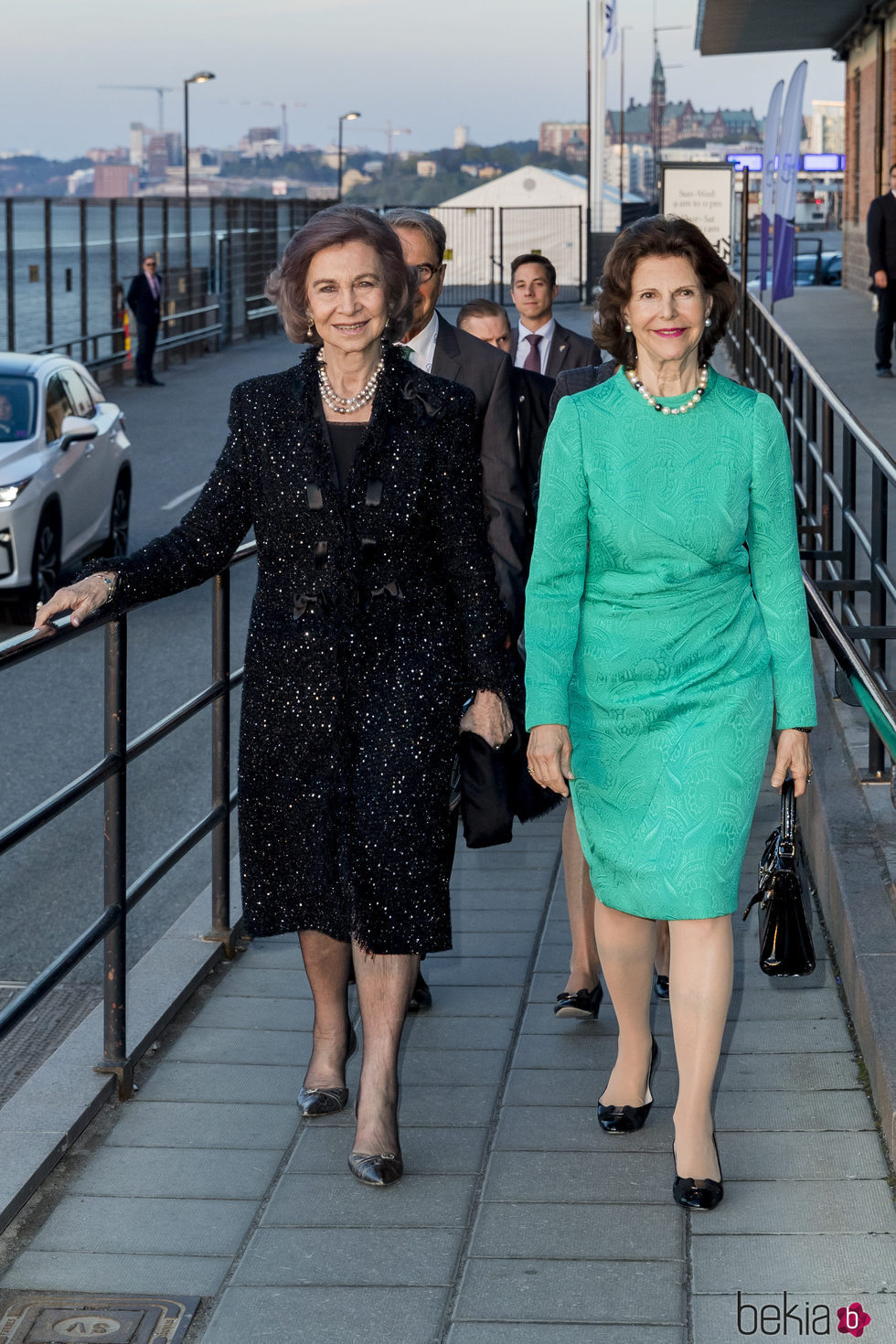 La Reina Sofía y Silvia de Suecia en una cena en Estocolmo