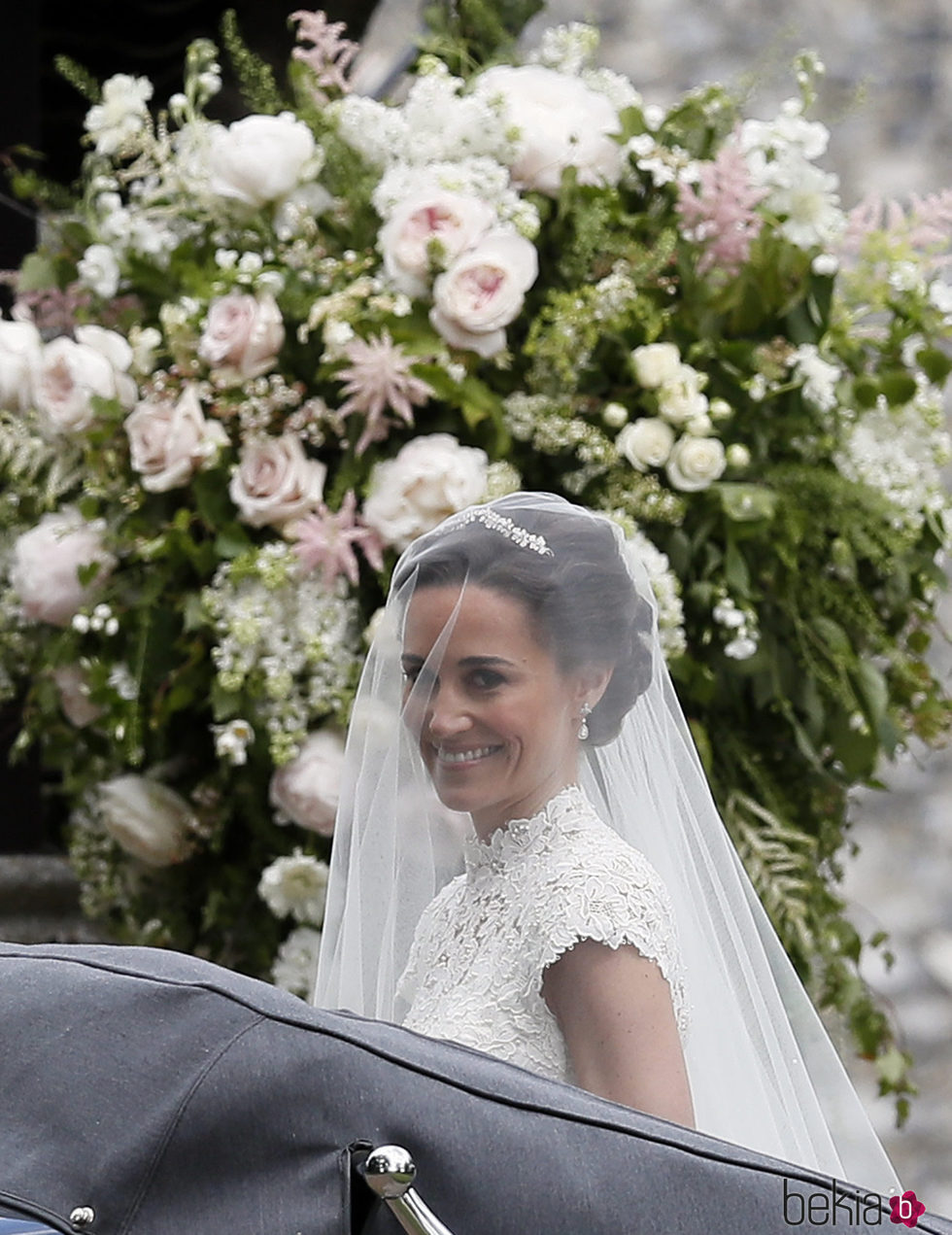 Pippa Middleton llegando a la iglesia St Mark para celebrar su boda