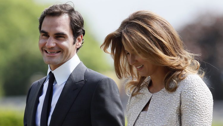 Roger Federer y su mujer Mirka Vavrinec en la boda de Pippa Middleton y James Matthews