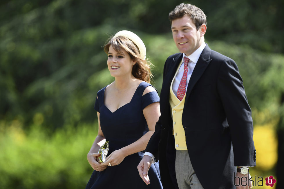 La Princesa Eugenia de York  y Jack Brooksbank en la boda de Pippa Middleton