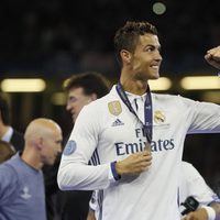 Cristiano Ronaldo celebrando la victoria del Real Madrid en la Champions 2017