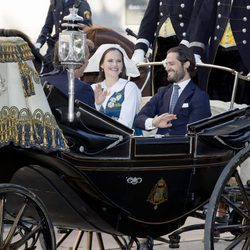 Carlos Felipe de Suecia y Sofia Hellqvist en el Día Nacional de Suecia 2017